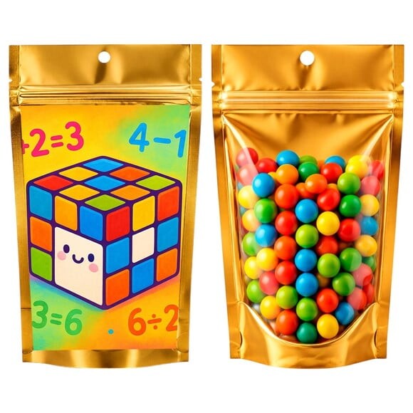 Saco Festa Metalizado Dourado 13x20 Cubo Mágico