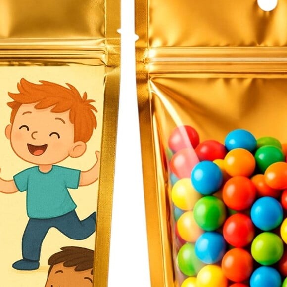 Saco Festa Metalizado Dourado 13x20 Dança