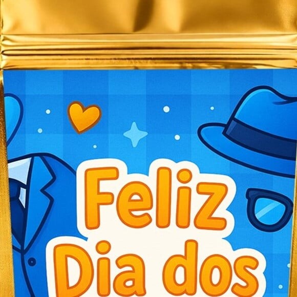 Saco Festa Metalizado Dourado 13x20 Dia dos Pais