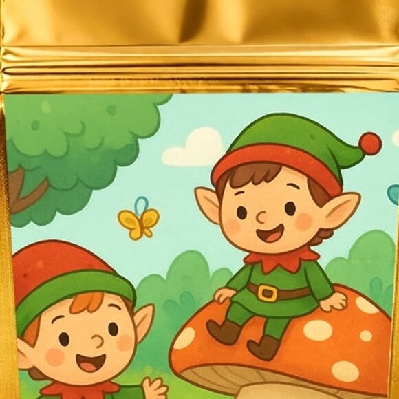 Saco Festa Metalizado Dourado 13x20 Duendes