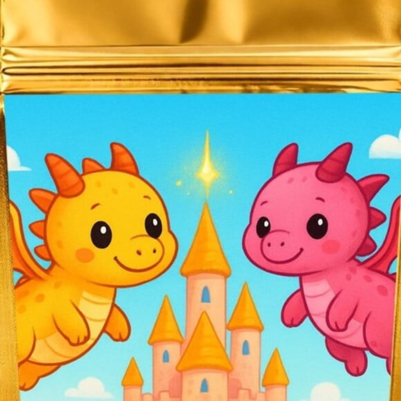 Saco Festa Metalizado Dourado 13x20 Dragões