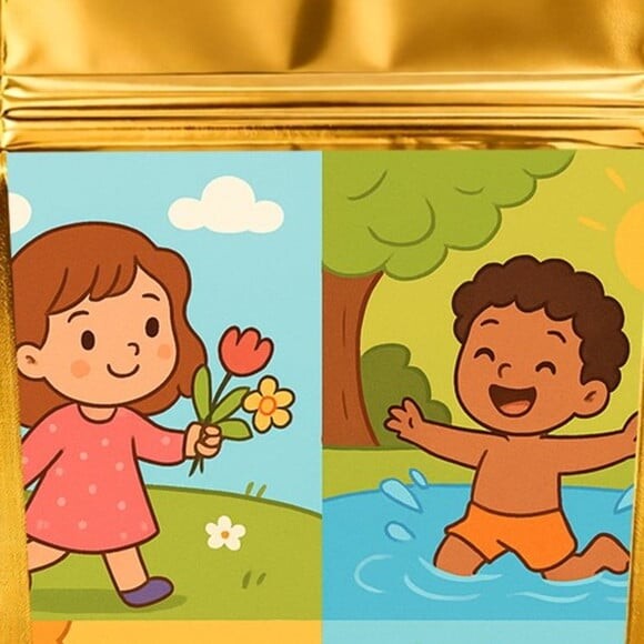 Saco Festa Metalizado Dourado 13x20 Estações do Ano