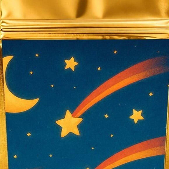 Saco Festa Metalizado Dourado 13x20 Estrelas Cadentes