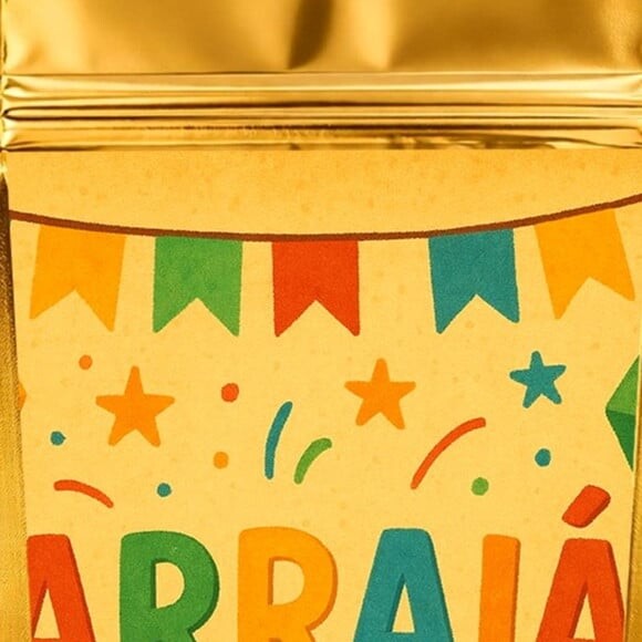 Saco Festa Metalizado Dourado 13x20 Festa Junina Arraiá