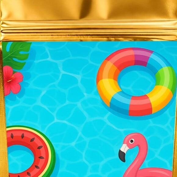 Saco Festa Metalizado Dourado 13x20 Festa na Piscina