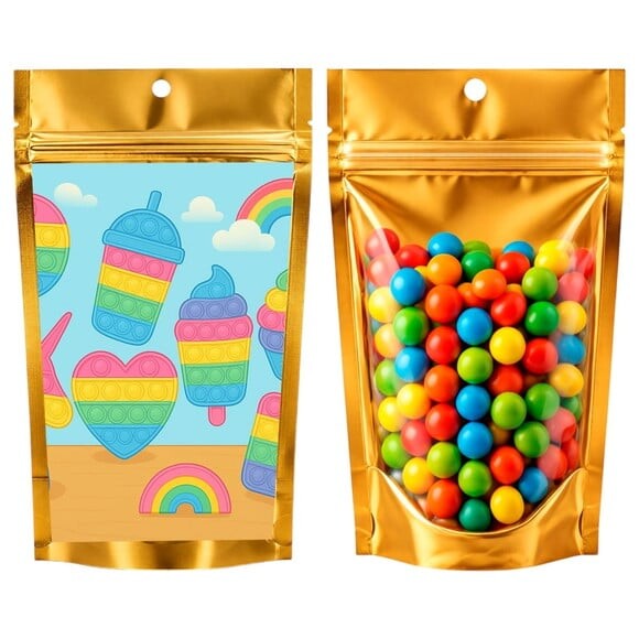 Saco Festa Metalizado Dourado 13x20 Fidget Toys