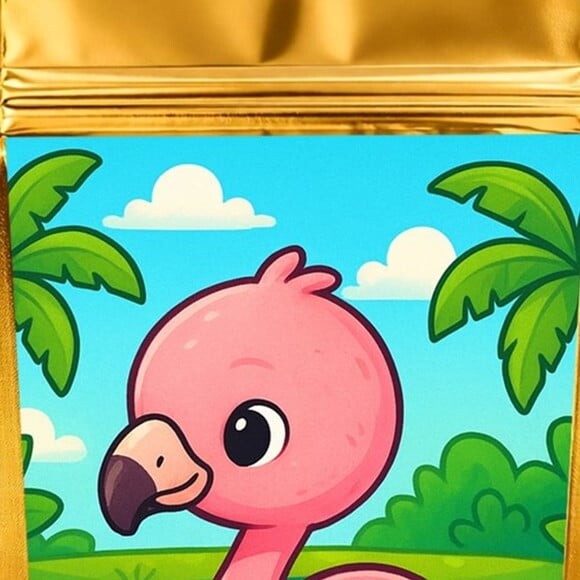 Saco Festa Metalizado Dourado 13x20 Flamingo Baby