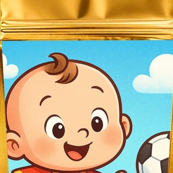 Saco Festa Metalizado Dourado 13x20 Futebol Baby