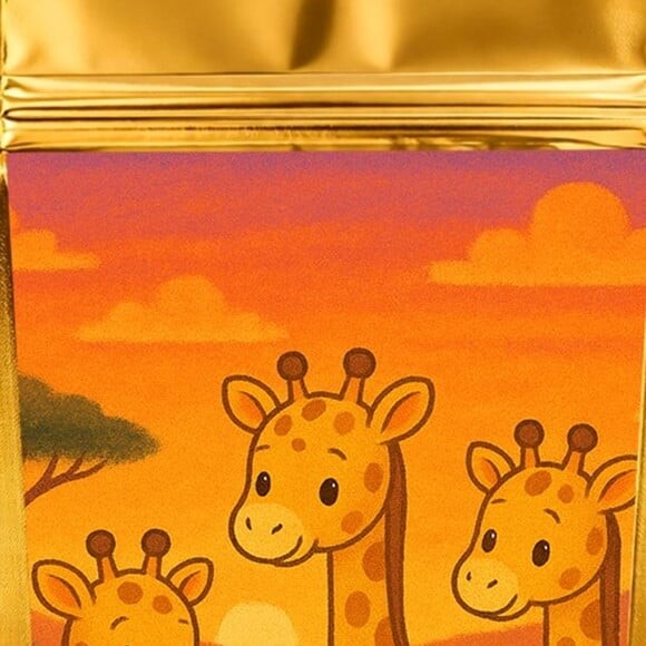 Saco Festa Metalizado Dourado 13x20 Girafinhas