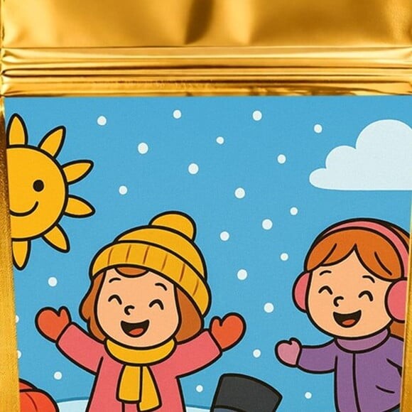 Saco Festa Metalizado Dourado 13x20 Inverno Divertido