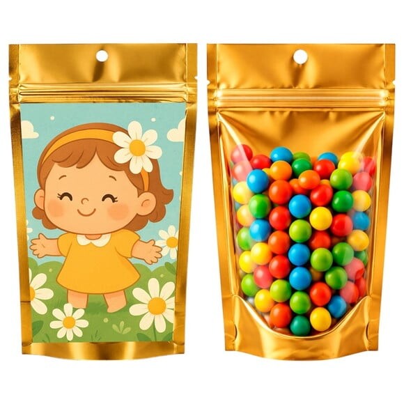 Saco Festa Metalizado Dourado 13x20 Jardim das Margaridas