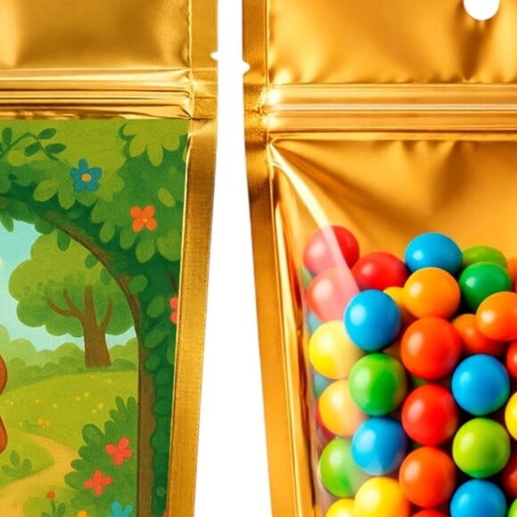 Saco Festa Metalizado Dourado 13x20 Jardim Secreto