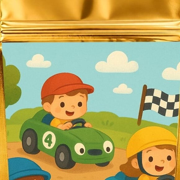 Saco Festa Metalizado Dourado 13x20 Kart Infantil