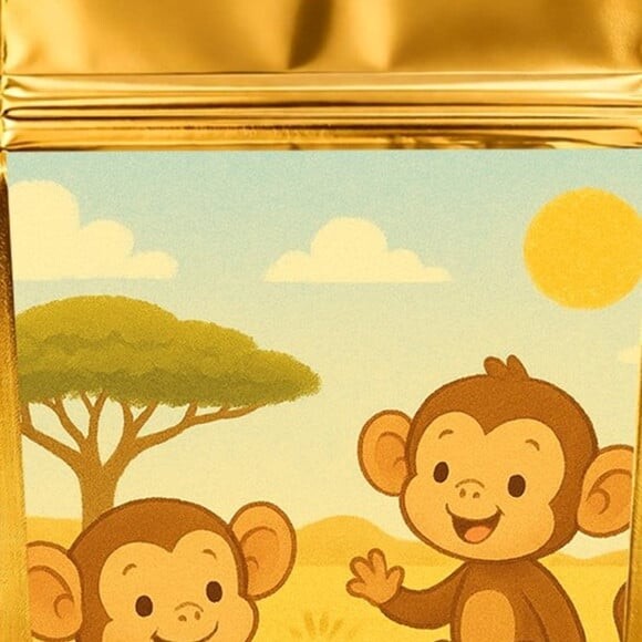 Saco Festa Metalizado Dourado 13x20 Macaquinhos