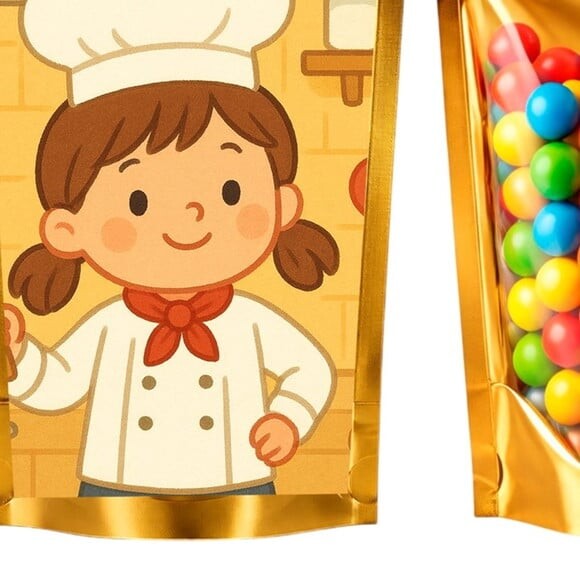 Saco Festa Metalizado Dourado 13x20 Mini Chefe Menina