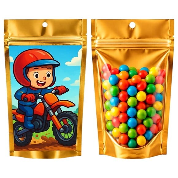 Saco Festa Metalizado Dourado 13x20 Motocross