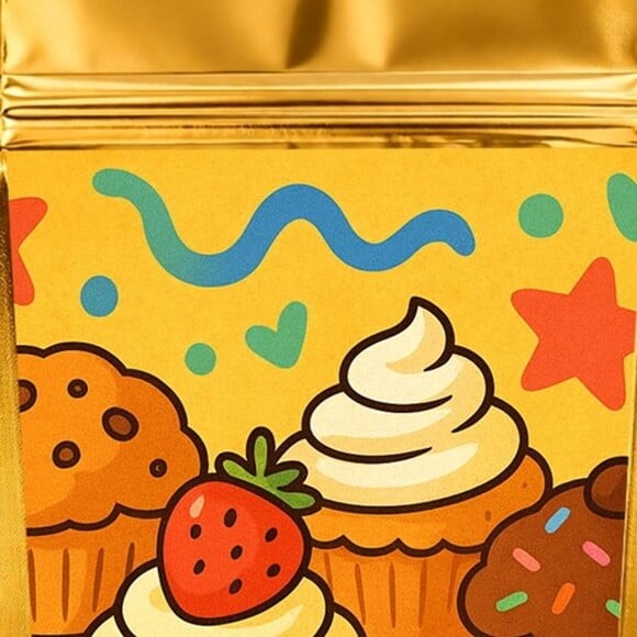 Saco Festa Metalizado Dourado 13x20 Muffins
