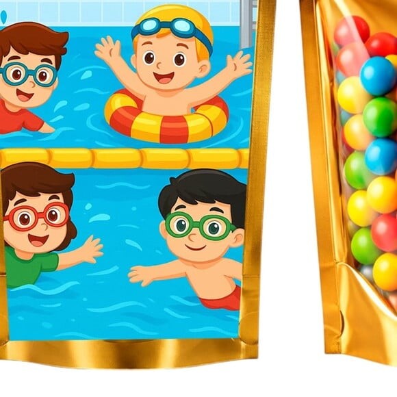 Saco Festa Metalizado Dourado 13x20 Natação