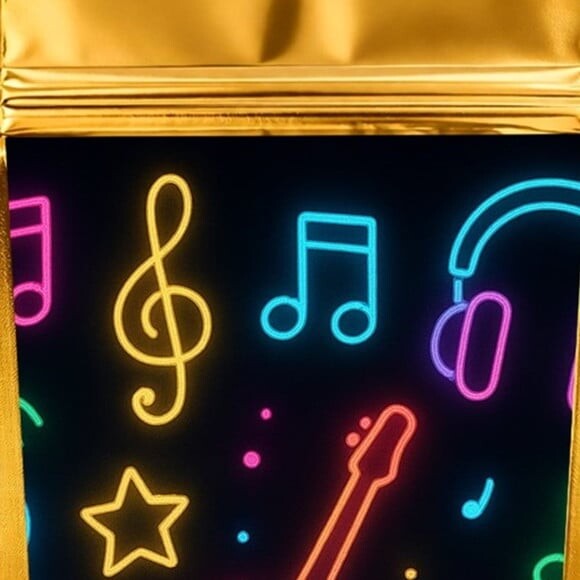 Saco Festa Metalizado Dourado 13x20 Neon Musical