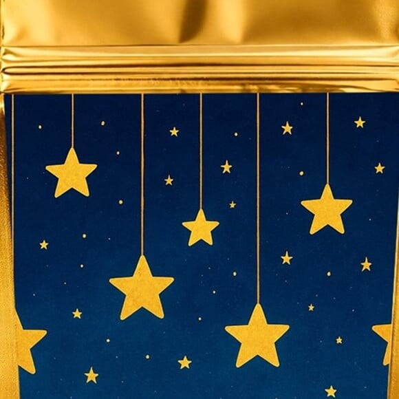 Saco Festa Metalizado Dourado 13x20 Noite das Estrelas