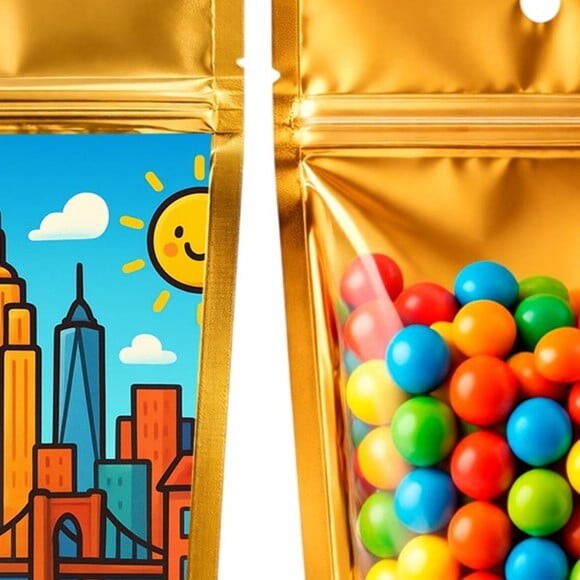 Saco Festa Metalizado Dourado 13x20 Nova York