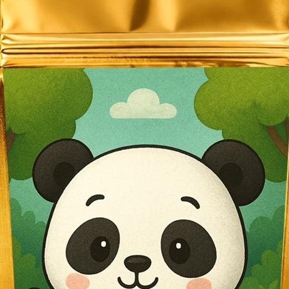 Saco Festa Metalizado Dourado 13x20 Panda Baby