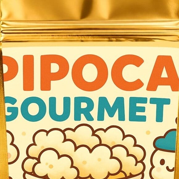 Saco Festa Metalizado Dourado 13x20 Pipoca Gourmet Kids