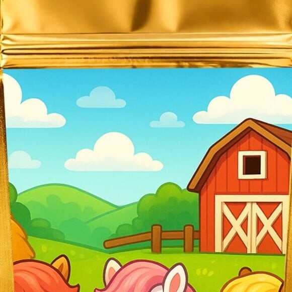 Saco Festa Metalizado Dourado 13x20 Pôneis