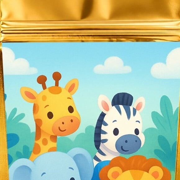 Saco Festa Metalizado Dourado 13x20 Safari Azul