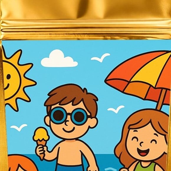 Saco Festa Metalizado Dourado 13x20 Verão Divertido