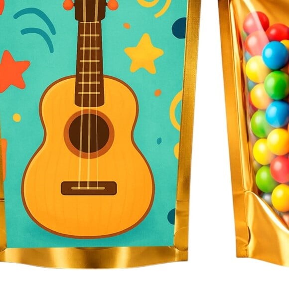 Saco Festa Metalizado Dourado 13x20 Violão