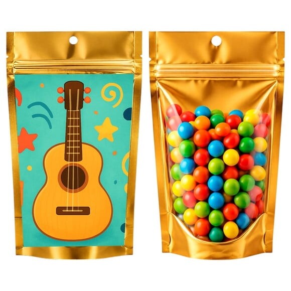 Saco Festa Metalizado Dourado 13x20 Violão