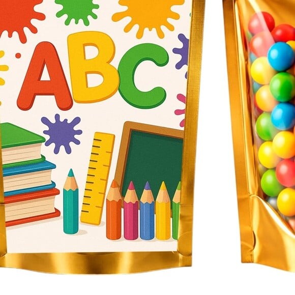 Saco Festa Metalizado Dourado 13x20 Volta às Aulas