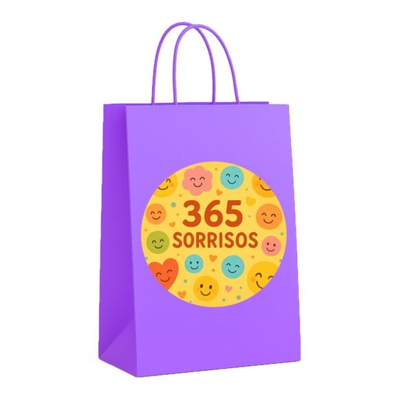Sacola de Papel Personalizada Infantil 365 Sorrisos
