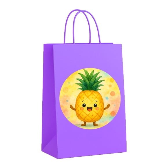 Sacola de Papel Personalizada Infantil Abacaxi