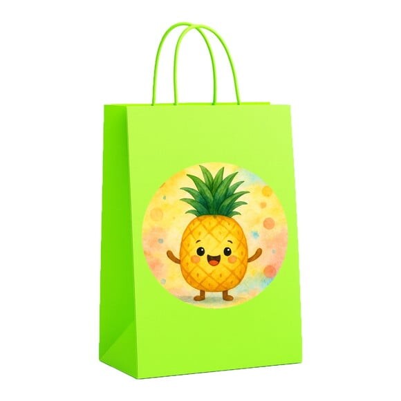 Sacola de Papel Personalizada Infantil Abacaxi