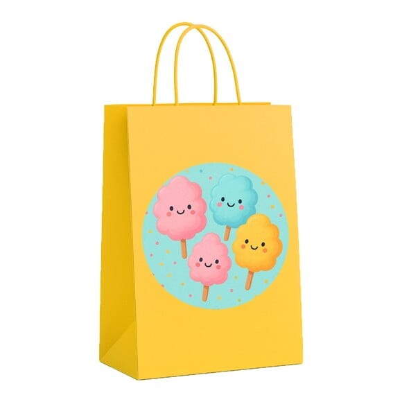Sacola de Papel Personalizada Infantil Algodão Doce
