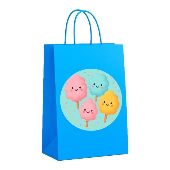 Sacola de Papel Personalizada Infantil Algodão Doce