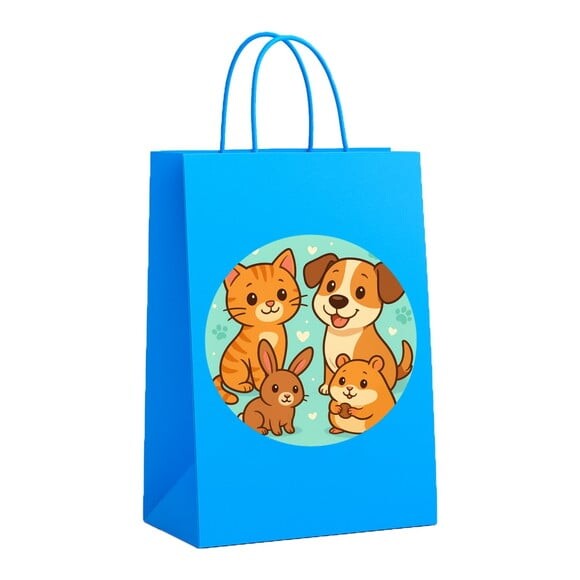 Sacola de Papel Personalizada Infantil Animais de Estimação