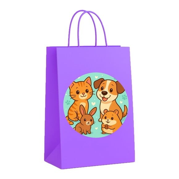 Sacola de Papel Personalizada Infantil Animais de Estimação