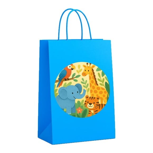 Sacola de Papel Personalizada Infantil Animais Exóticos