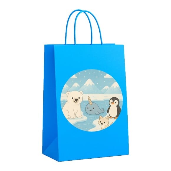 Sacola de Papel Personalizada Infantil Animais do Ártico