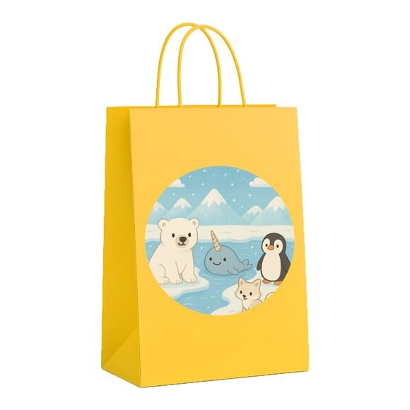 Sacola de Papel Personalizada Infantil Animais do Ártico