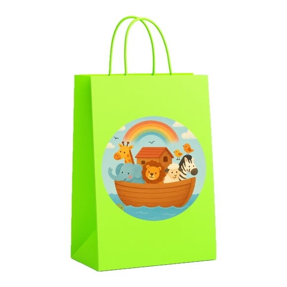 Sacola de Papel Personalizada Infantil Arca de Noé
