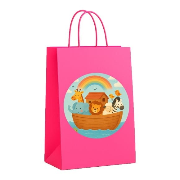 Sacola de Papel Personalizada Infantil Arca de Noé