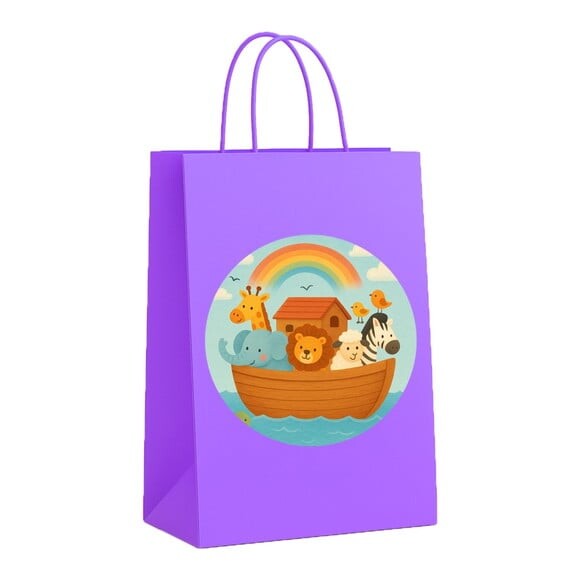 Sacola de Papel Personalizada Infantil Arca de Noé