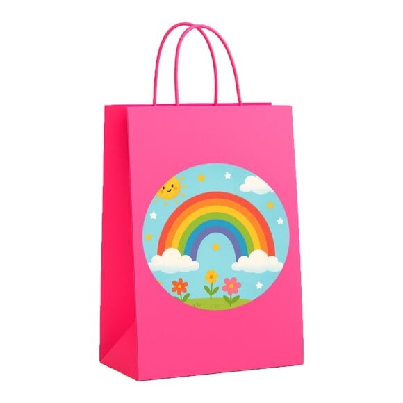 Sacola de Papel Personalizada Infantil Arco-íris
