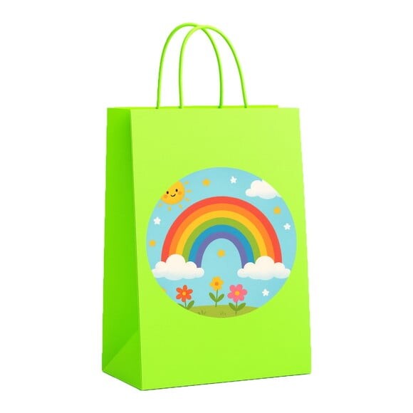 Sacola de Papel Personalizada Infantil Arco-íris