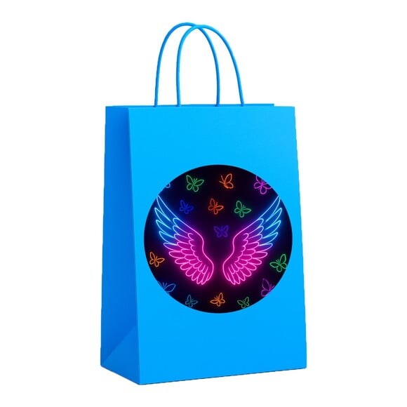 Sacola de Papel Personalizada Infantil Asas Neon