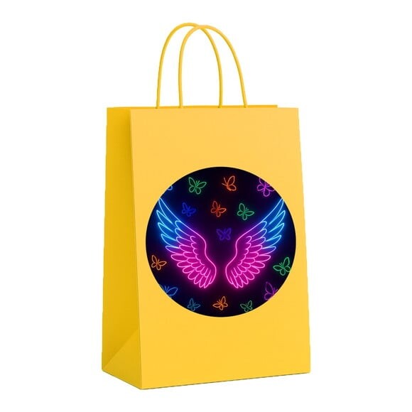 Sacola de Papel Personalizada Infantil Asas Neon